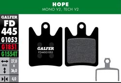 GALFER BIKE STANDARD FREIO PAD HOPE MONO V2 - TECH V2
