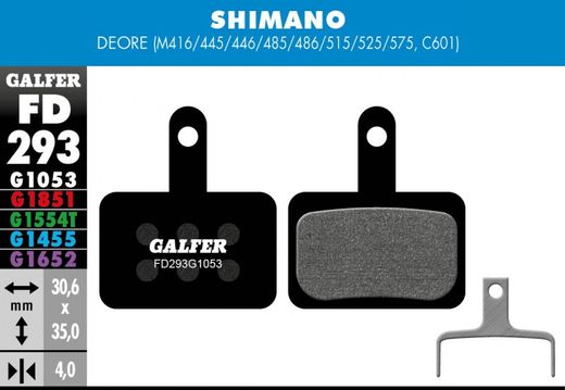 Galfer bike standard brake pad shimano deore