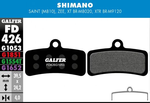 Galfer bike plaquettes de frein standard shimano saint, zee