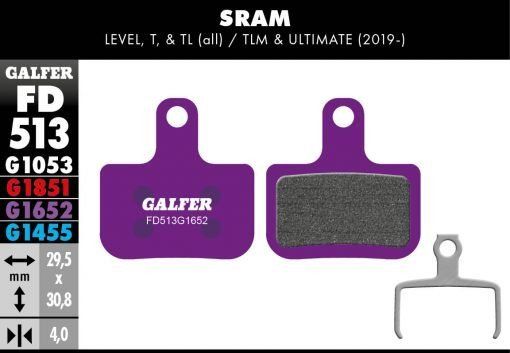 Brake pads SRAM RED AXS - E-BIKE, Semi-metallic, 1 set