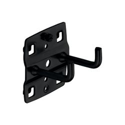 Crochet à visser double coudé à angle droit, noir (35 mm)