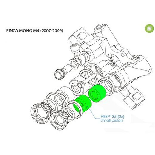 Ho-piston m4 sml / m6 lrg hbsp135