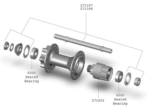 Hub part bontrager race singlespeed qr axle kit