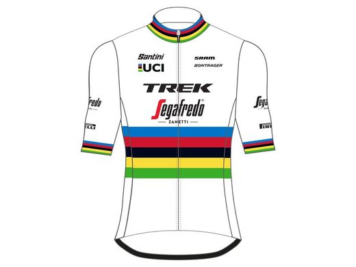 Jersey santini trek-segafredo rainbow replica women xs white