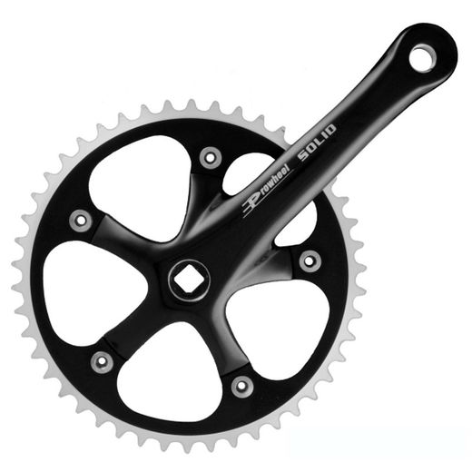 Jgo. Bielas solid pista 46 dientesx3/32x165 negro