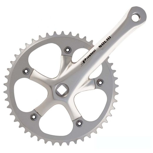 Jgo. Bielas solid pista 46 dientesx3/32x165 silver