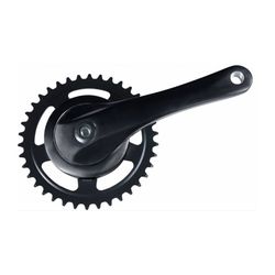 Juego de bielas y platos mijnegronpieper rock aluminio 38d.170mm eje cuadradillo con disco protector negro