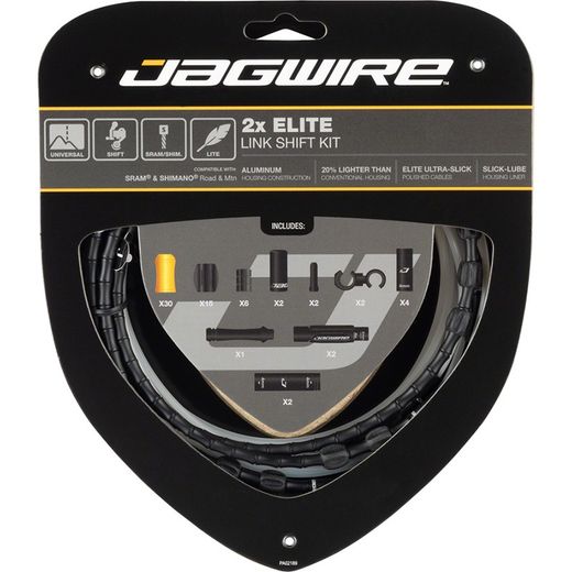 Jeu de câbles de changement vtt en aluminium jagwire (sram / shimano) argent (inc. Accessoires)