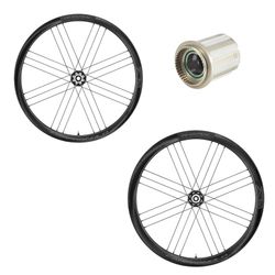Juego de ruedas campagnolo shamal carbon c21 2wf disco tubeless ready shimano