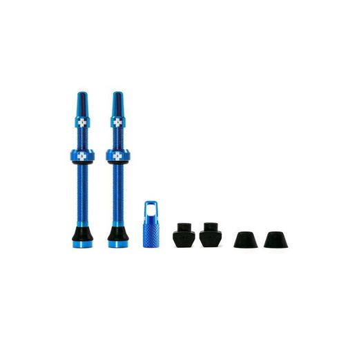 Joc de vàlvules muc-off alumini tubeless 60 mm blau