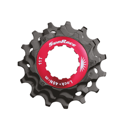 KIT LOCKRING + 3 PIGNONS pour cassettes SunRace 12 vitesses HG - 11-15 dents, noir, SH11