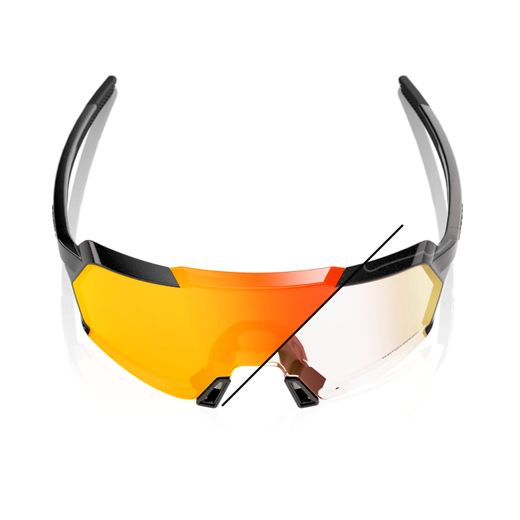 KORBIN - GLOSS METALLIC BLACK - ORANGE FLASH MIRROR PHOTOCHROMIC