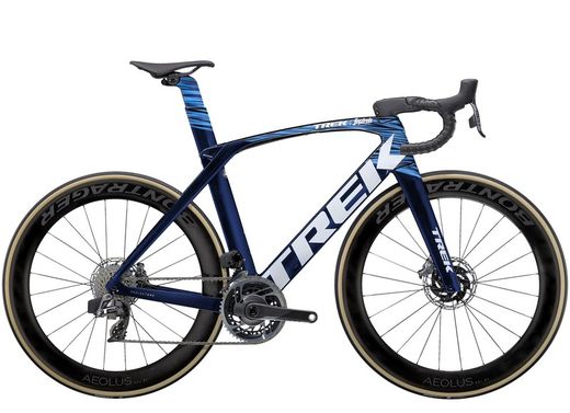 Madone SLR 9 eTap 47 Team Replica: Navy Carbon Smoke/Blue
