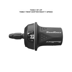 Manette GRIP SHIFT TSM 21 COMPATIBLE SHIMANO - 7 vitesses, droite, collier, avec indicateur de vitesses, noir