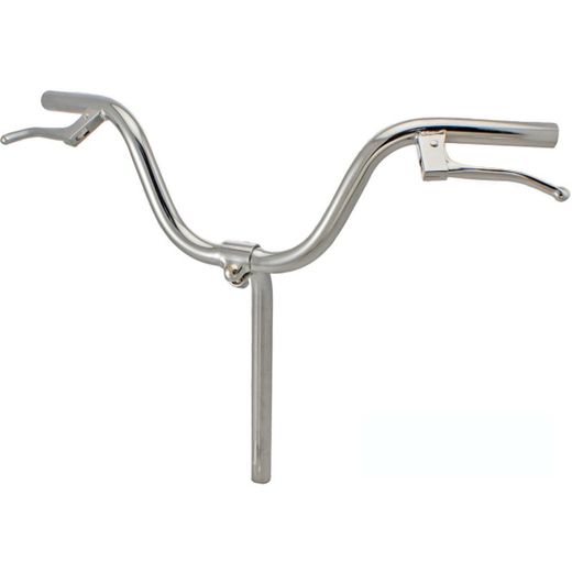 Manillar acero bici plegable cromado 21,1 c/manetas freno