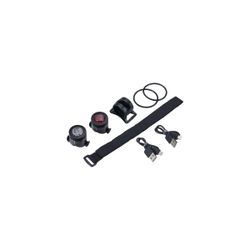 Miniluces delantera+trasera BBB "SpyComboUSB", recargable, con soporte