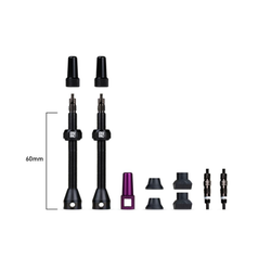 PAR DE VÁLVULAS TUBELESS BARKEEPER - 60 MM, NEGRO