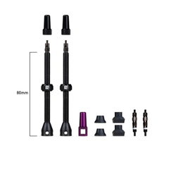 PAR DE VÁLVULAS TUBELESS BARKEEPER - 80 MM, NEGRO