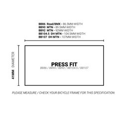 PEDALIER M30 BB86 ROAD BB90/92 MTB 86-4001S