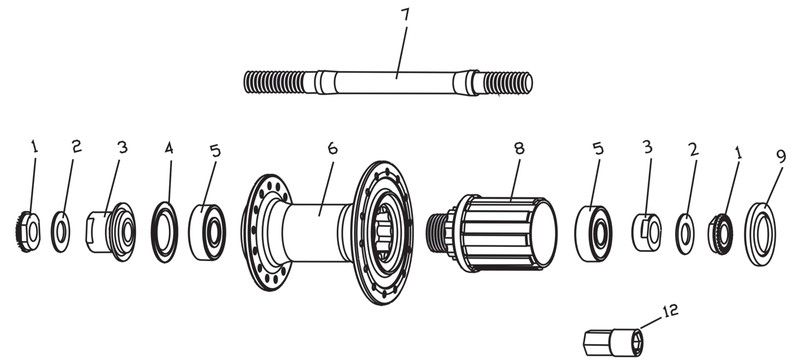 Bontrager Race hub Rear ATB axle set — onVeló cycling