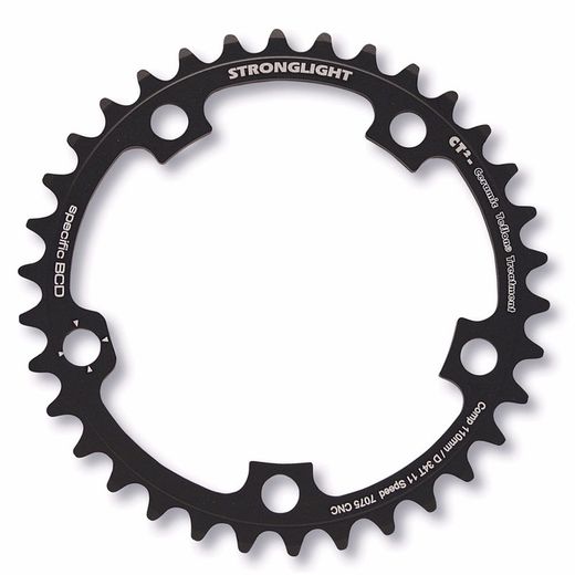 Plato stronglight ct2 adaptable campagnolo negro 53 dientes
