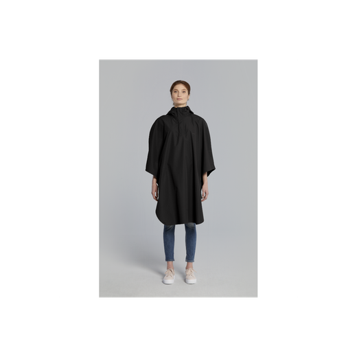 Poncho impermeable "Hoga" unisex, Negro, talla única
