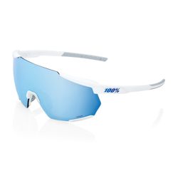 RACETRAP 3.0 - Matte White - HiPER Blue Multilayer Mirror Lens