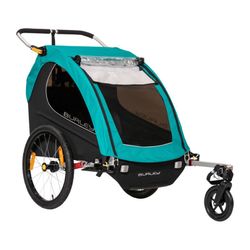 Remolque niño burley encore x biplaza turquesa