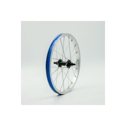 Roda dianteira de 16 polegadas, aro de alumínio, prata, parede simples, porcas