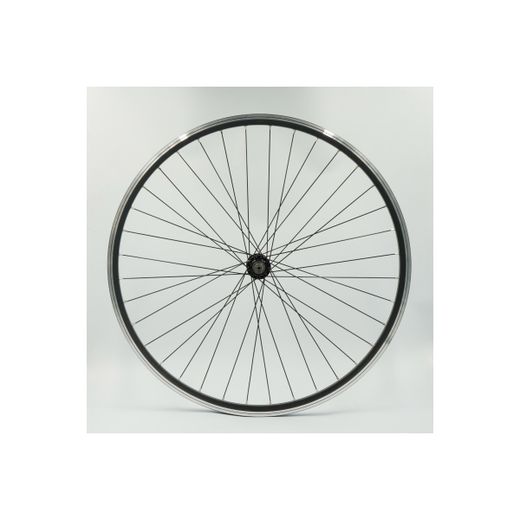 Rueda delantera 650B (27.5"), llanta alum., negra, doble pared, QR10
