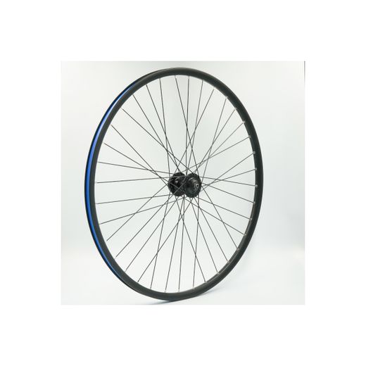 Rueda delantera 700BTT, alum, negra, doble pared, disco 6huecos, QR10