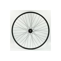 Rueda delantera 700BTT, alum, negra, doble pared, disco 6huecos, QR10