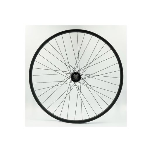 Rueda delantera 700BTT, alum, negra, doble pared, disco 6huecos, QR10