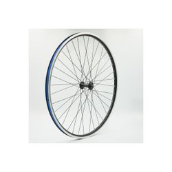 Rueda delantera 700BTT, llanta alum., negra, doble pared, QR10