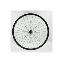 Rueda delantera 700C, alum, negra, doble pared, disc centerlock, QR10