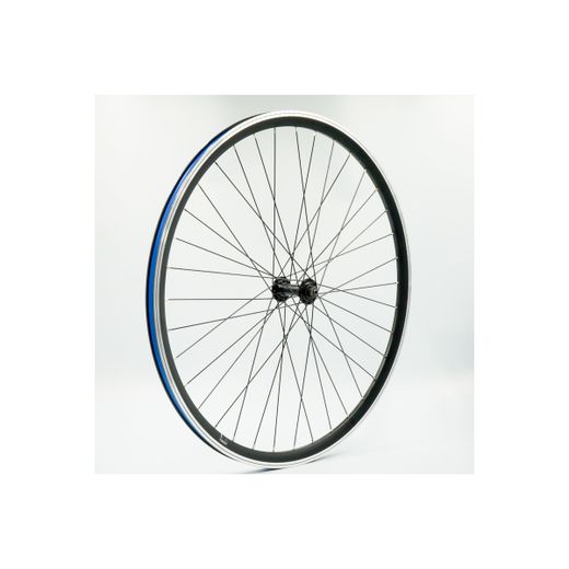 Rueda delantera 700C, llanta alum., negra, doble pared, QR10