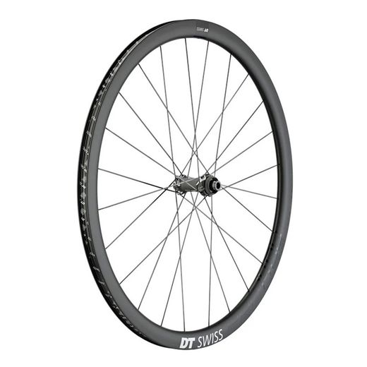 Ruota anteriore da strada dt swiss prc 1400 spline db 35 carbon disc 12/100 mm ta