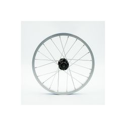 Roda traseira de 16 polegadas, roda livre, alumínio, prata, parede simples, porcas