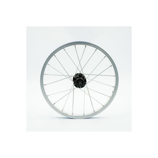 Roda traseira de 16 polegadas, roda livre, alumínio, prata, parede simples, porcas