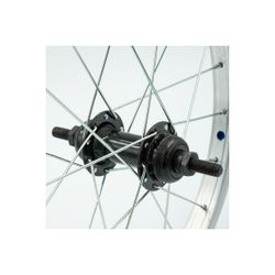 Roda traseira de 16 polegadas, roda livre, alumínio, prata, parede simples, porcas