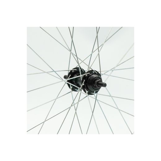 Rear wheel 16”, freewheel, 1S, single-wall aluminium rim, silver, nuts