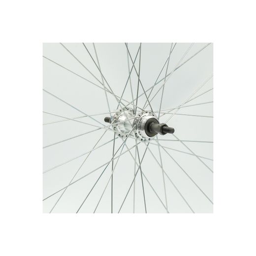 Rueda trasera 24", RL 6 velocid., alum., plata, pared simple, tuercas