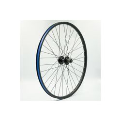 Rueda trasera 27.5", alum., negra, doble pared, disco 6 huecos, QR10