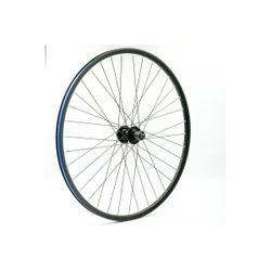 Rueda trasera 700BTT, alum, negra, doble pared, disco 6 huecos, QR10