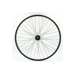 Rueda trasera 700BTT, alum, negra, doble pared, disco 6 huecos, QR10