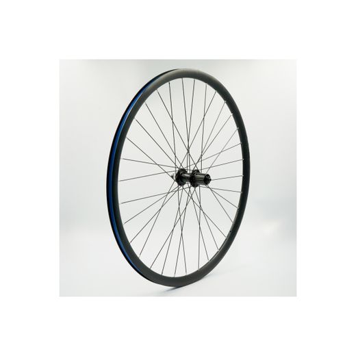 Rueda trasera 700C, alum., negra, doble pared, disc centerlock, QR10