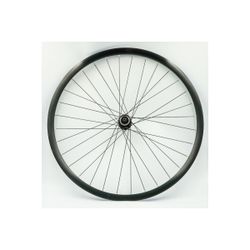 Rueda trasera 700C, alum., negra, doble pared, disc centerlock, QR10