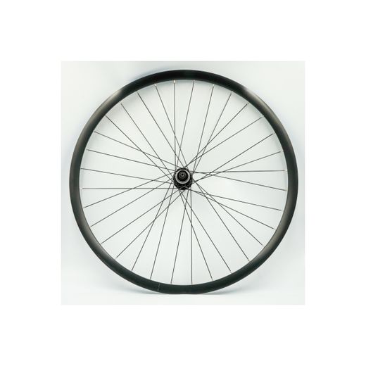 Rueda trasera 700C, alum., negra, doble pared, disc centerlock, QR10