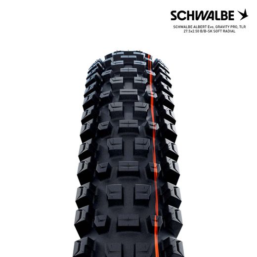 SCHWALBE ALBERT Evo, GRAVITY PRO, TLR 27.5x2.50 B/B-SK SOFT RADIAL