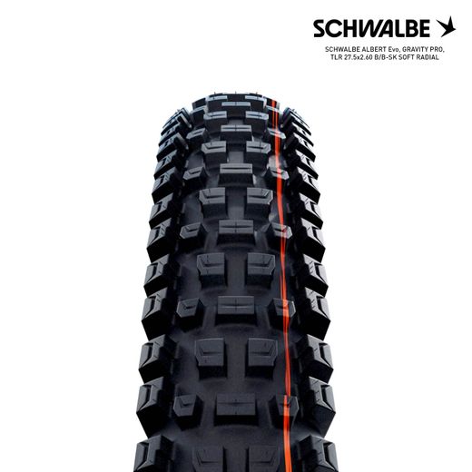 SCHWALBE ALBERT Evo, GRAVITY PRO, TLR 27.5x2.60 B/B-SK SOFT RADIAL